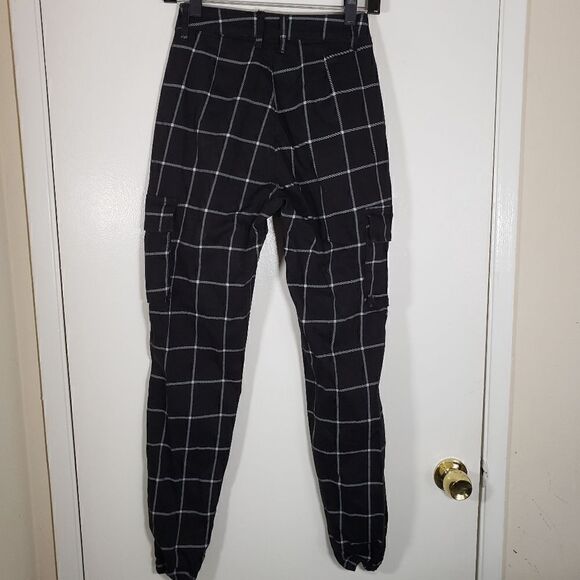 Hot Topic Checker Print Cargo Pants 90s Fall Casual Size XS - Picture 2 of 8